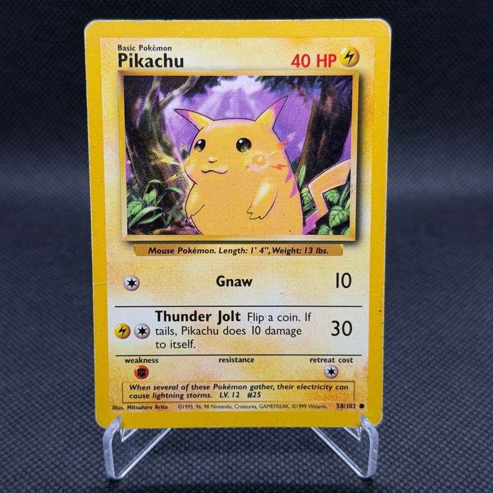 Pikachu 1999 Base Set #58 Common Pokemon Card MP